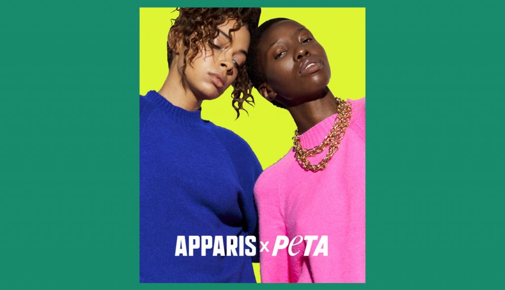 Apparis moves into knitwear with launch of vegan cashmere collection - 5% of all proceeds from the collection will be donated to PETA